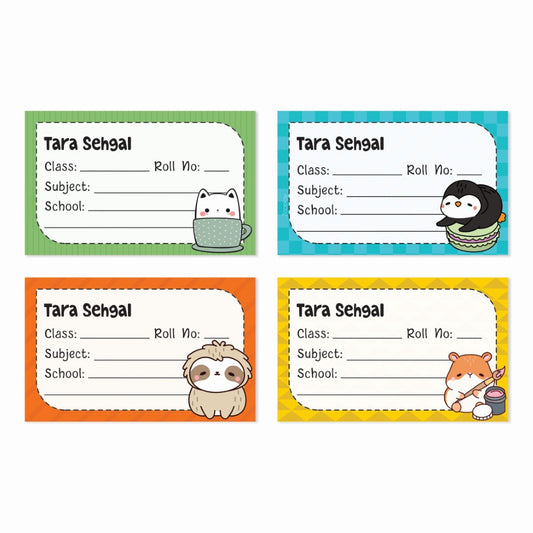 Personalized School Book Labels - Kawaii Cuties