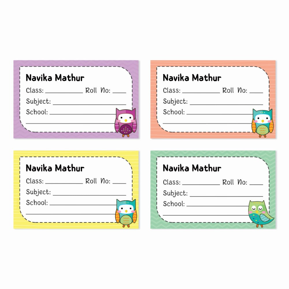 Personalized School Book Labels - Little Hoots