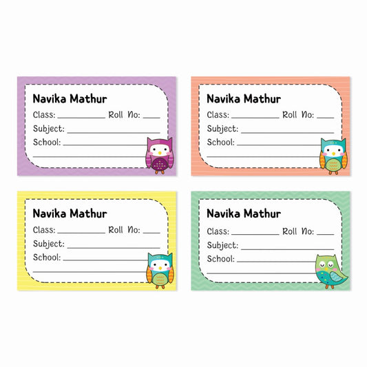 Personalized School Book Labels - Little Hoots