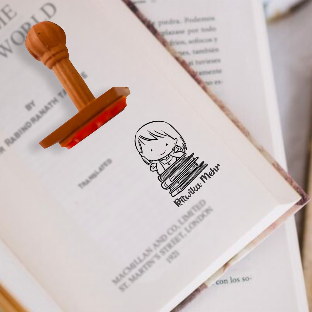 Book stamp - little miss Bookworm