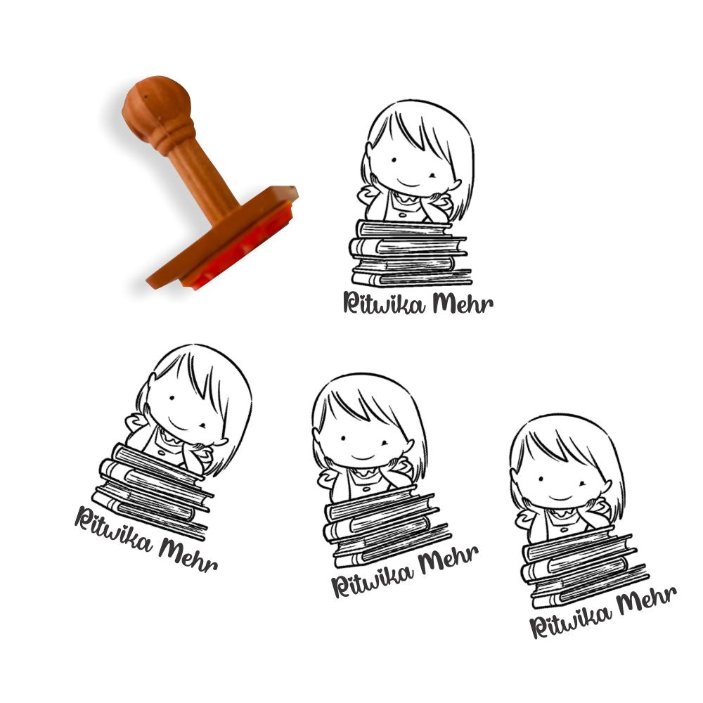 Book stamp - little miss Bookworm