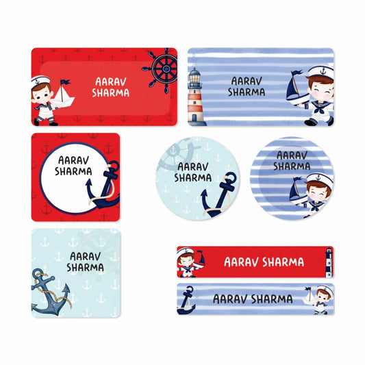 Mixed Waterproof Labels for Kids - Sailor Fun