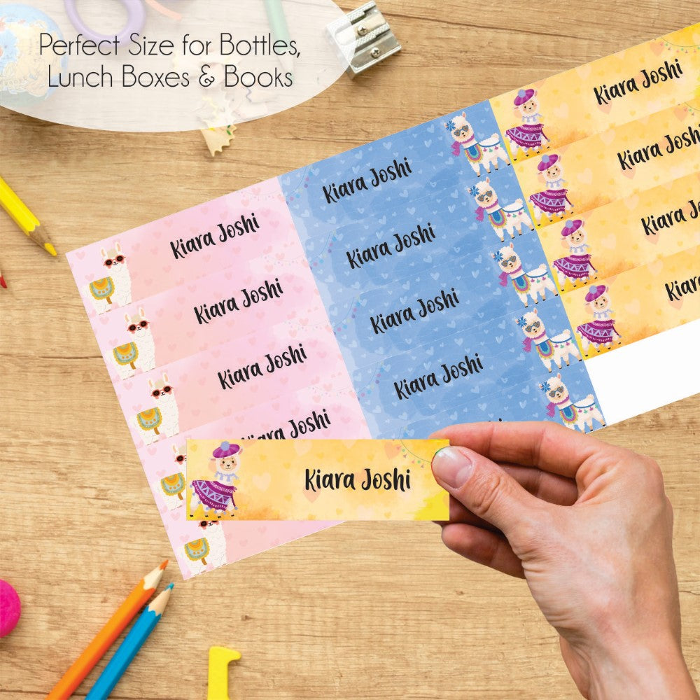 Waterproof Name Labels - Llama Love