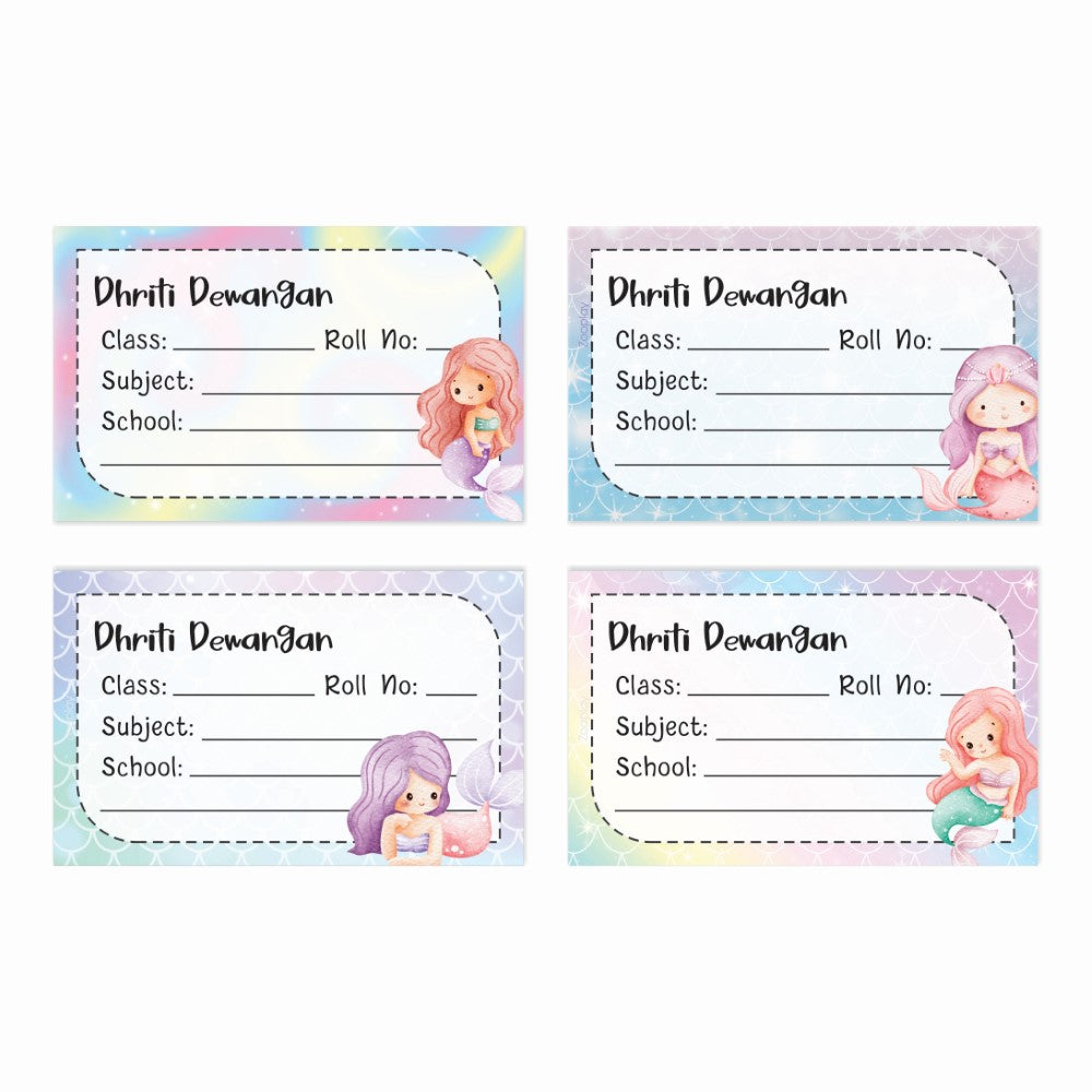 Personalized School Book Labels - Magical Mermaid