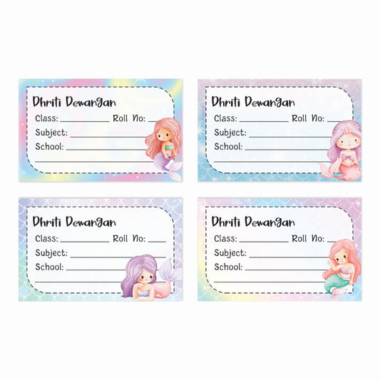 Personalized School Book Labels - Magical Mermaid