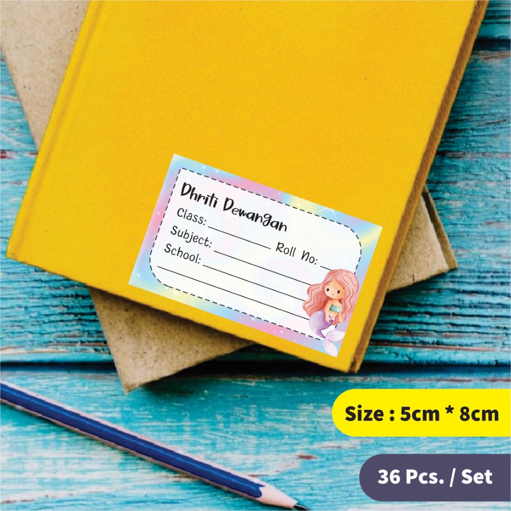 Personalized School Book Labels - Magical Mermaid