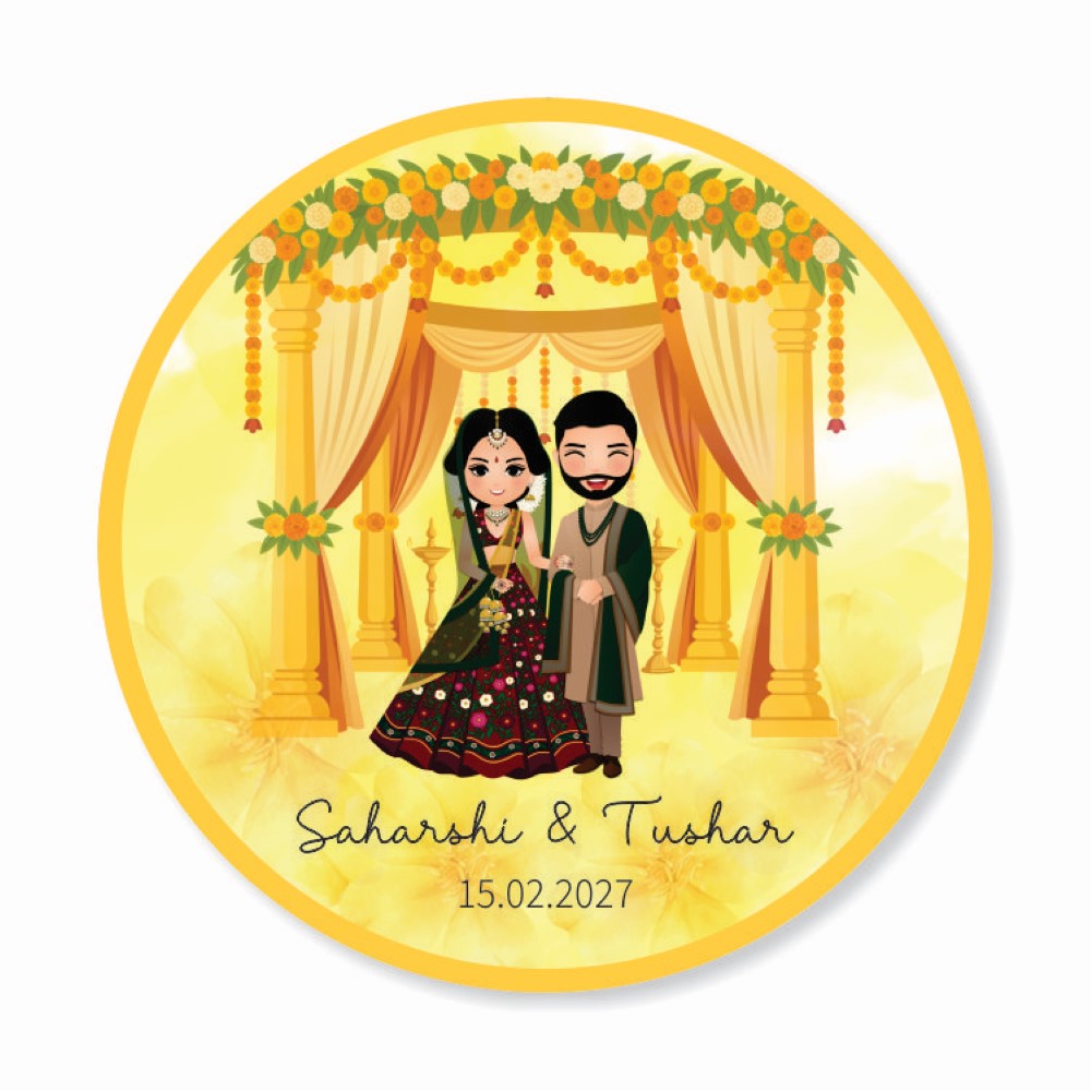 Wedding Thank you labels - Marigold vibes