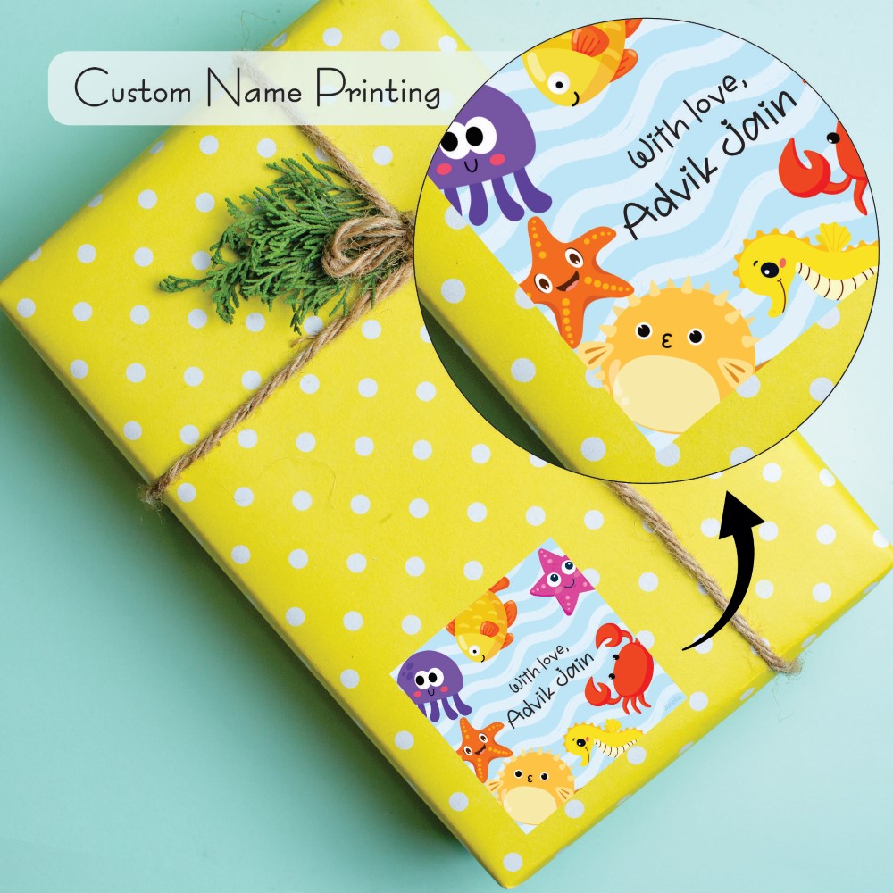 Gift tags Square - Ocean Friends