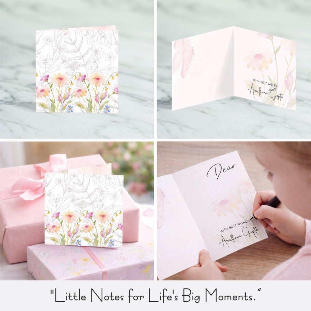 Personalised GIft Notecard - Petals & Pastels
