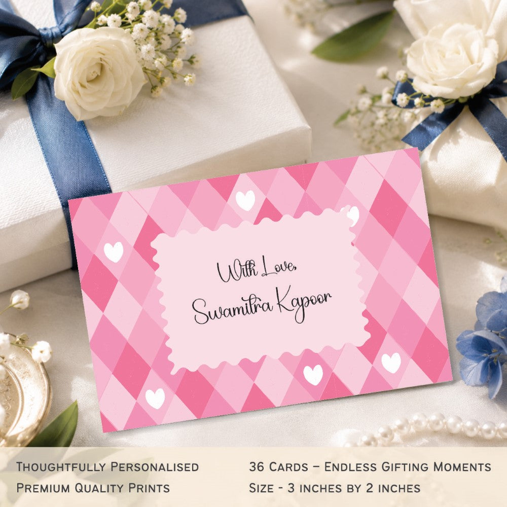 Gift tags rectangle - Pink Elegance