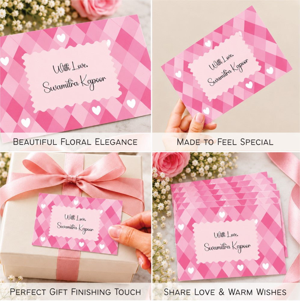 Gift tags rectangle - Pink Elegance