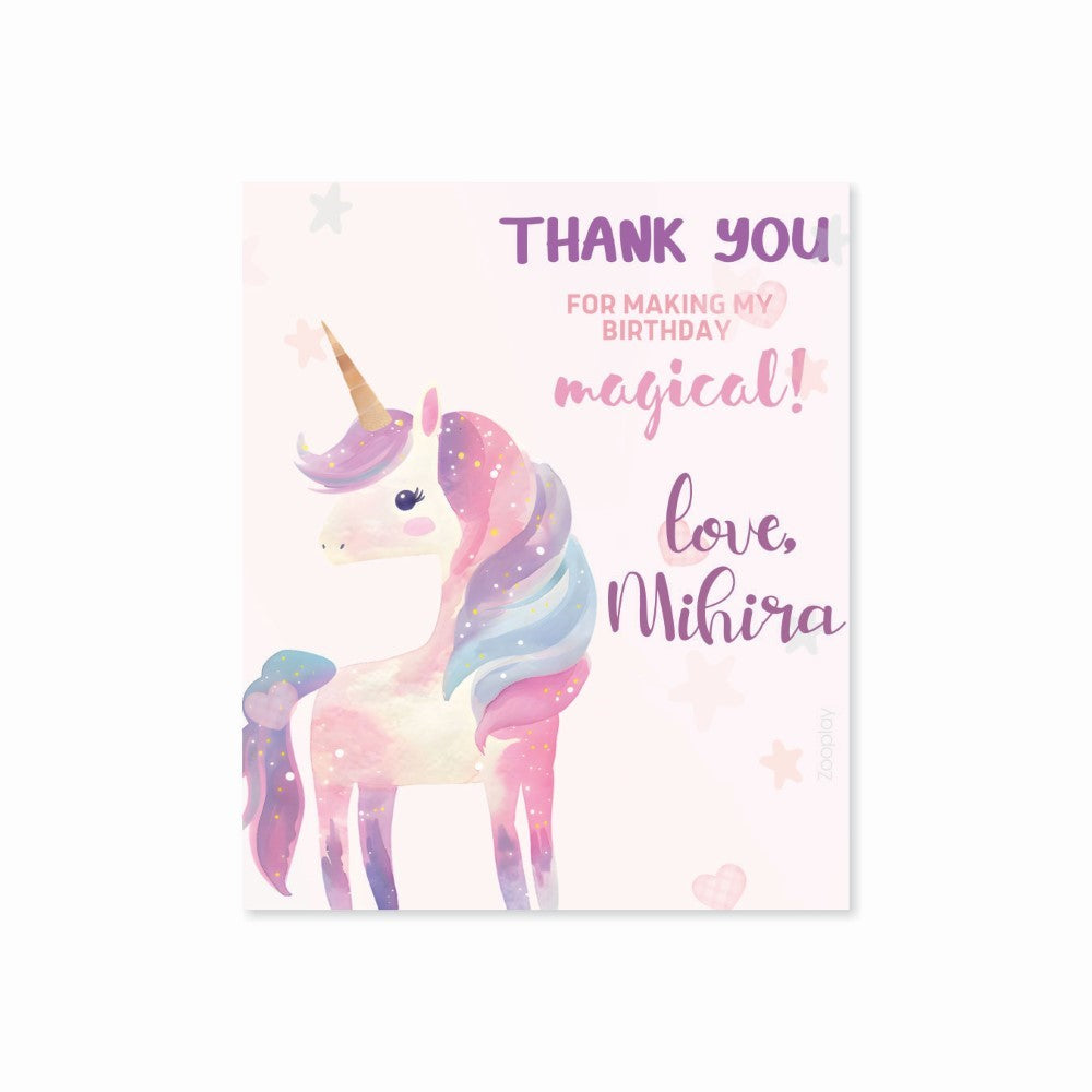 Thank You Tag - Pink Unicorn