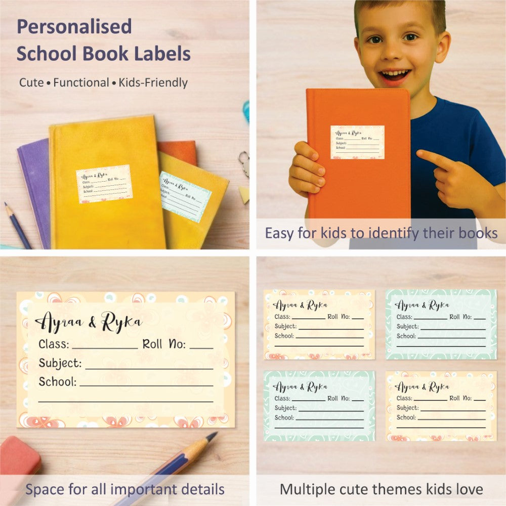 Personalized School Book Labels - Pretty Petals