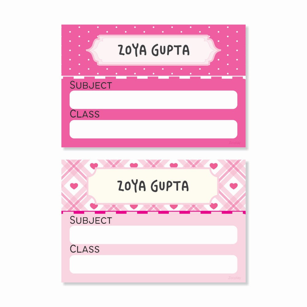Personalised Book Labels - Pretty in pink