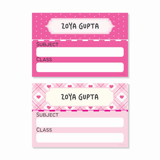 Personalised Book Labels - Pretty in pink