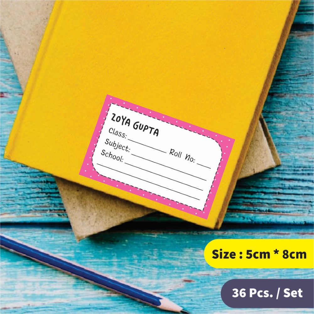 Personalized School Book Labels - Pretty in pink