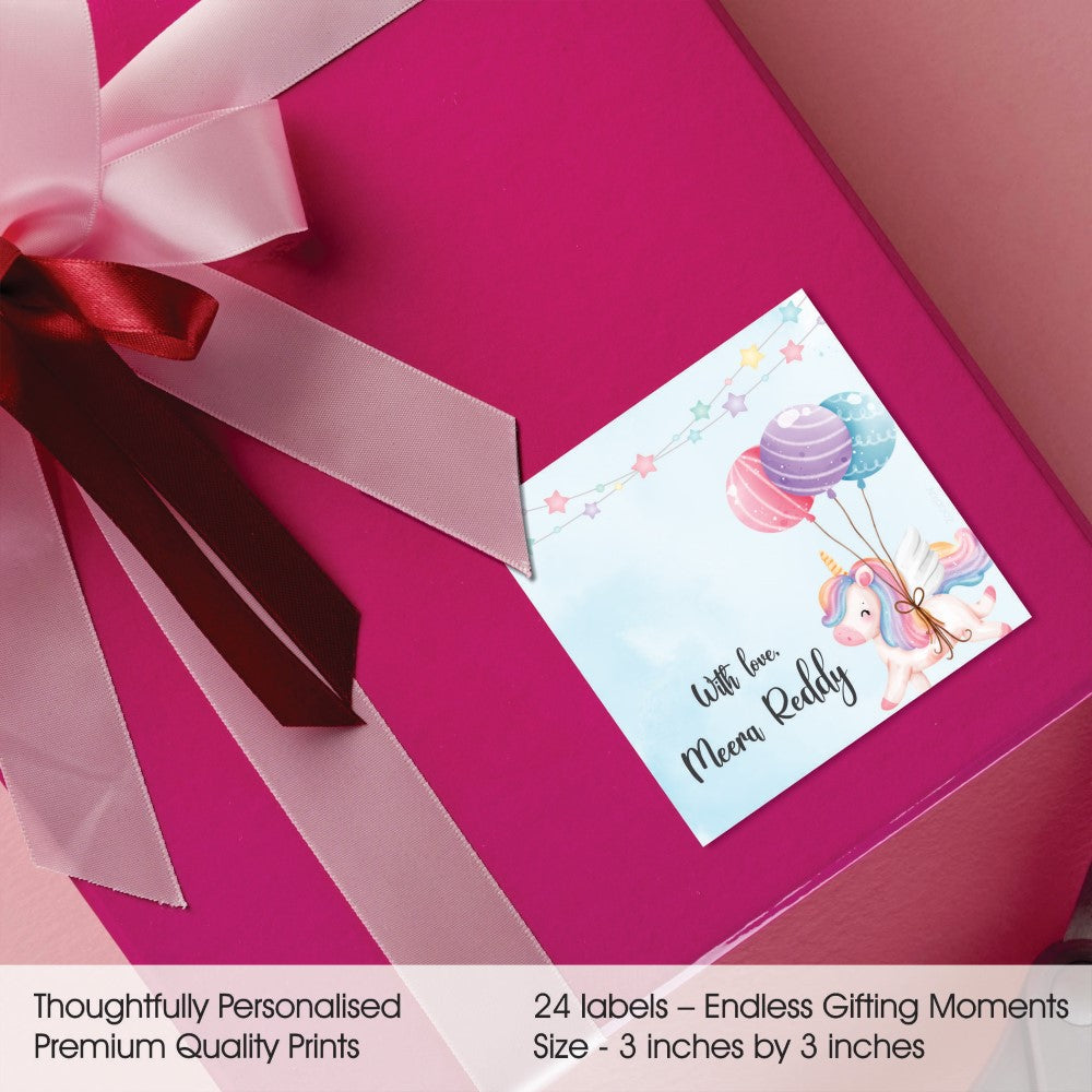 Gift Labels personalized - Rainbow Unicorn
