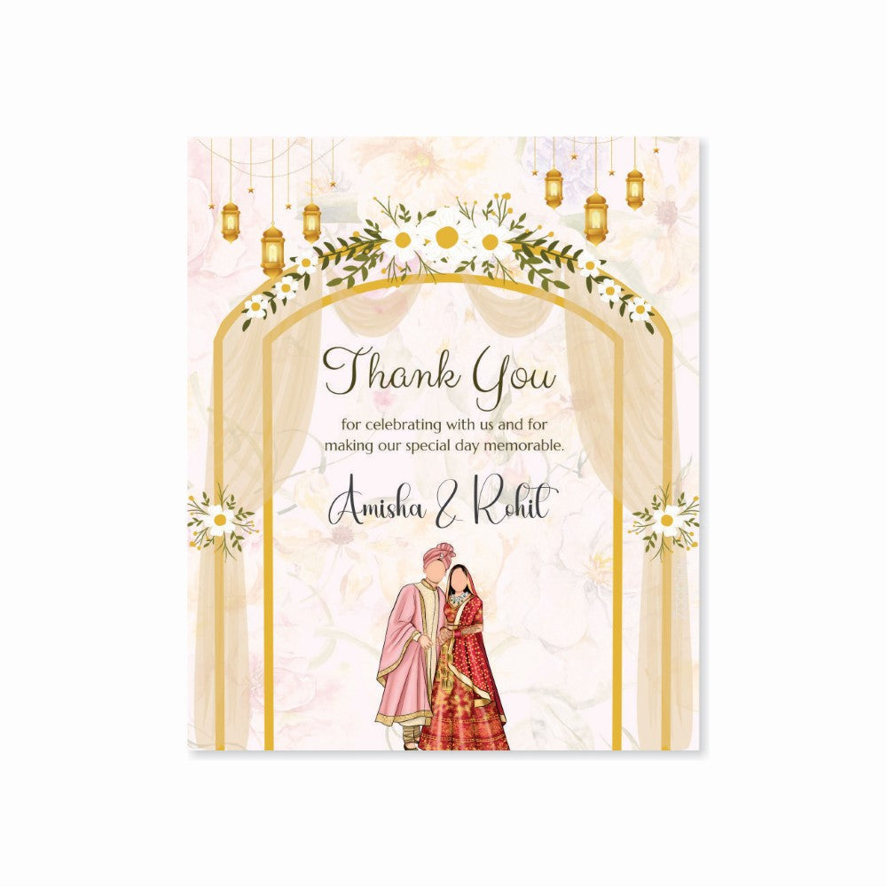 Wedding Thank You Tag - Rose Gold Romance