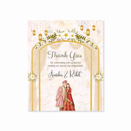 Wedding Thank You Tag - Rose Gold Romance