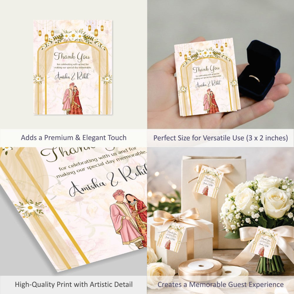 Wedding Thank You Tag - Rose Gold Romance