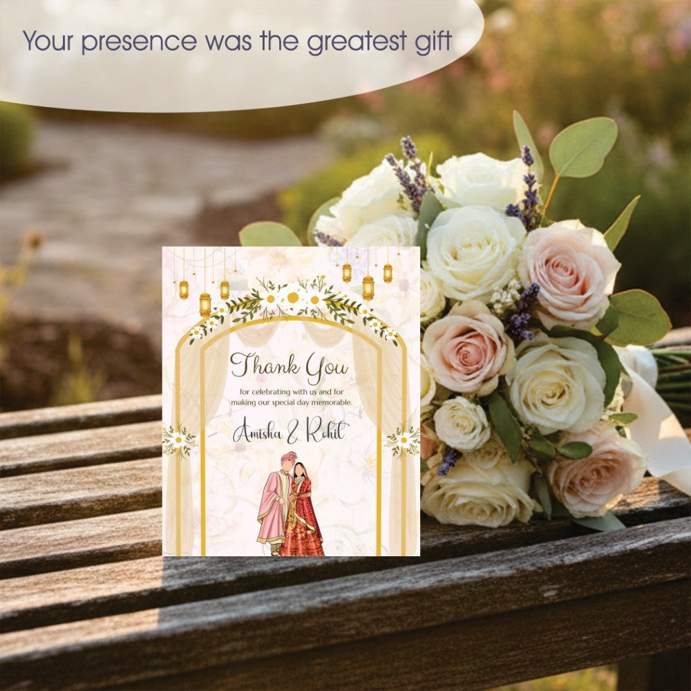 Wedding Thank You Tag - Rose Gold Romance