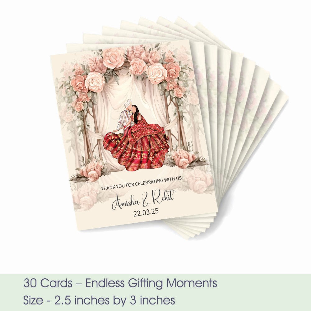Wedding Thank You Tag - Royal Red & Gold