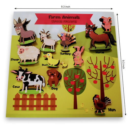 Farm Animal Shadow Matching Activity