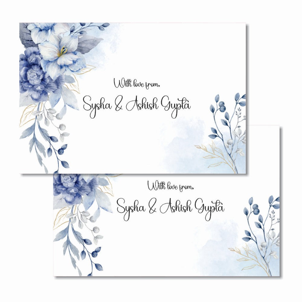 Gift tags rectangle - Sapphire Petals