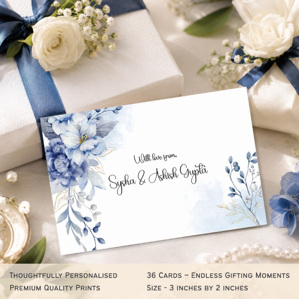 Gift tags rectangle - Sapphire Petals