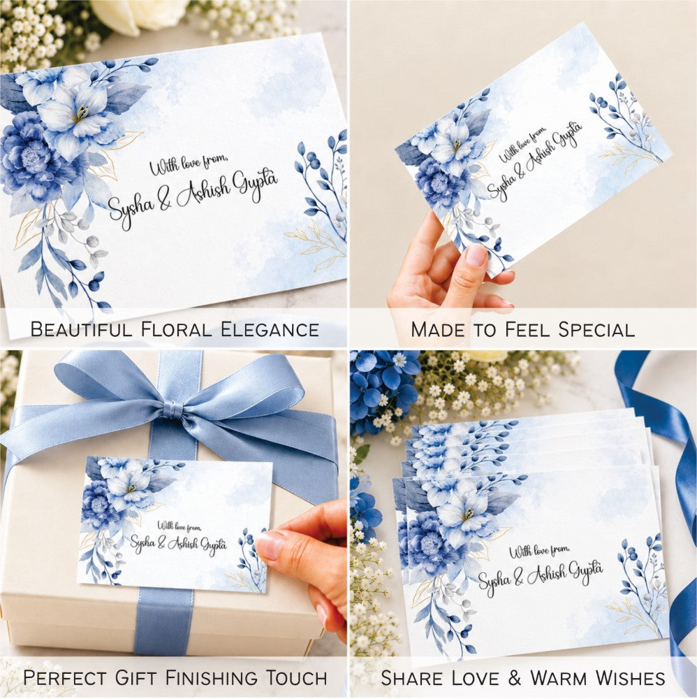 Gift tags rectangle - Sapphire Petals