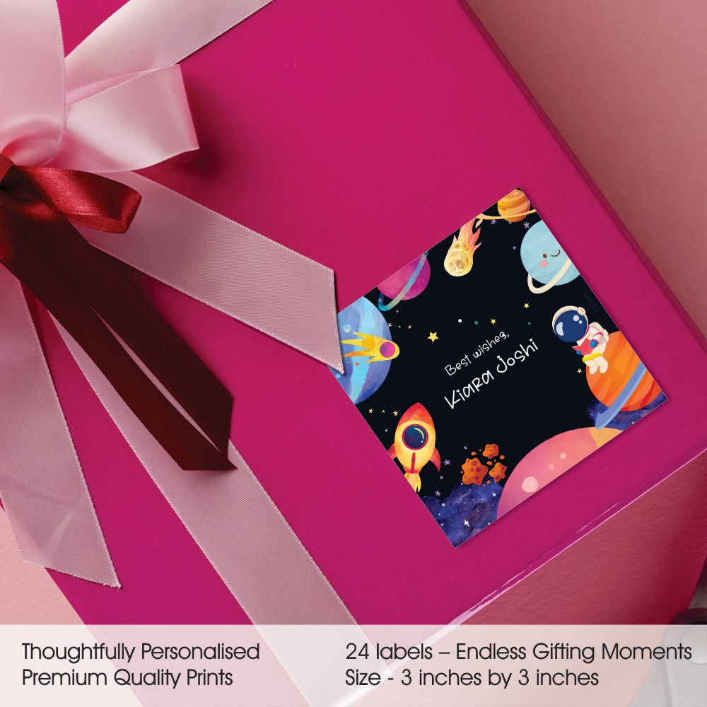 Gift Labels personalized - Space Adventure