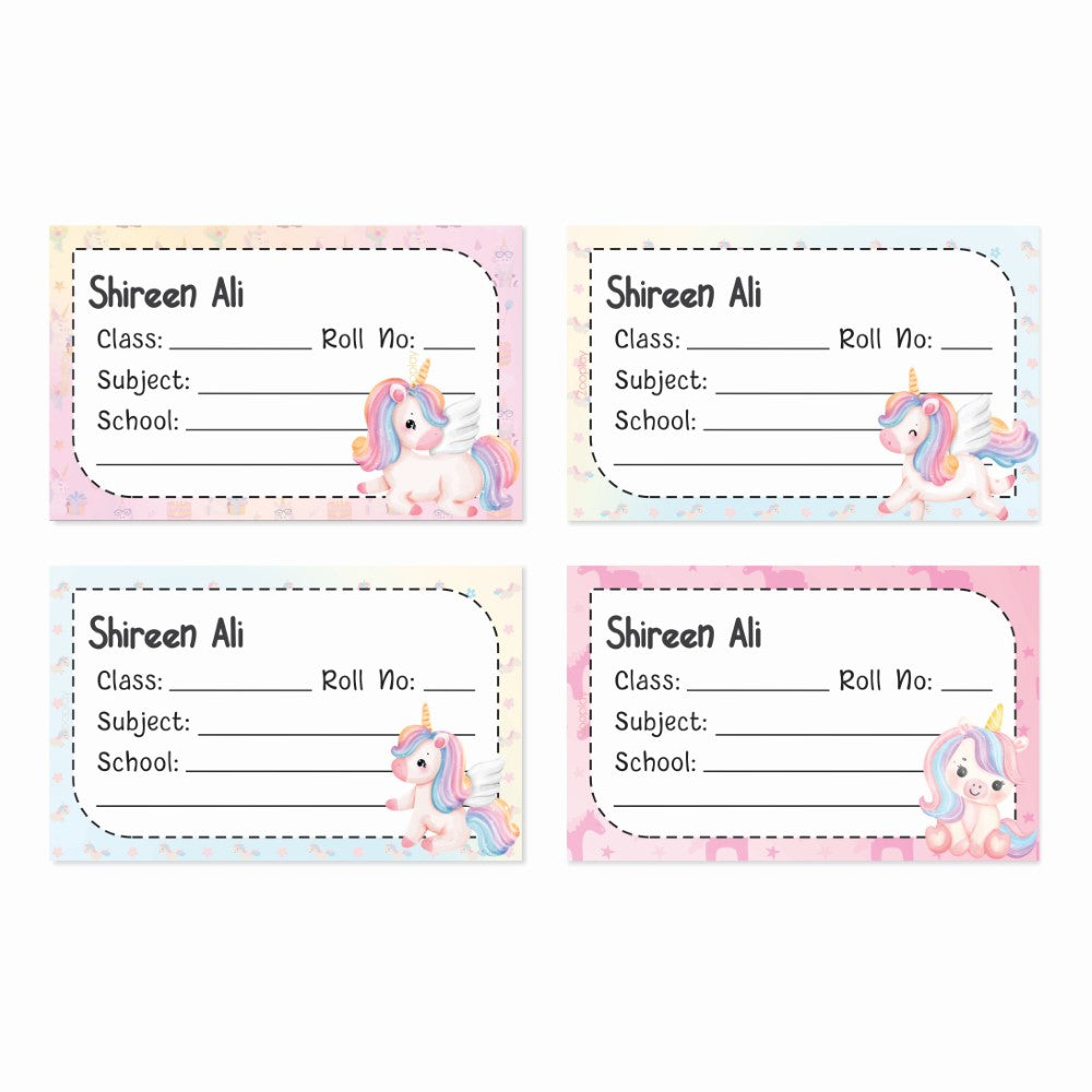Personalized School Book Labels - Sparkle Unicorn