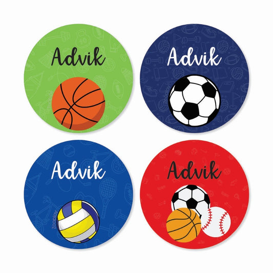 Round waterproof name labels - Sports Star