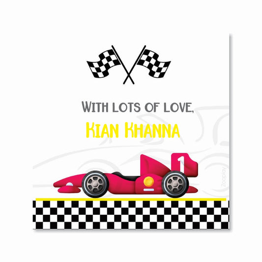 Gift Labels personalized - Superhero Racer