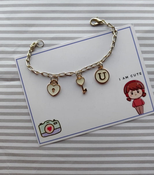 Chain Bracelet Rakhi (Personalised) - Heart