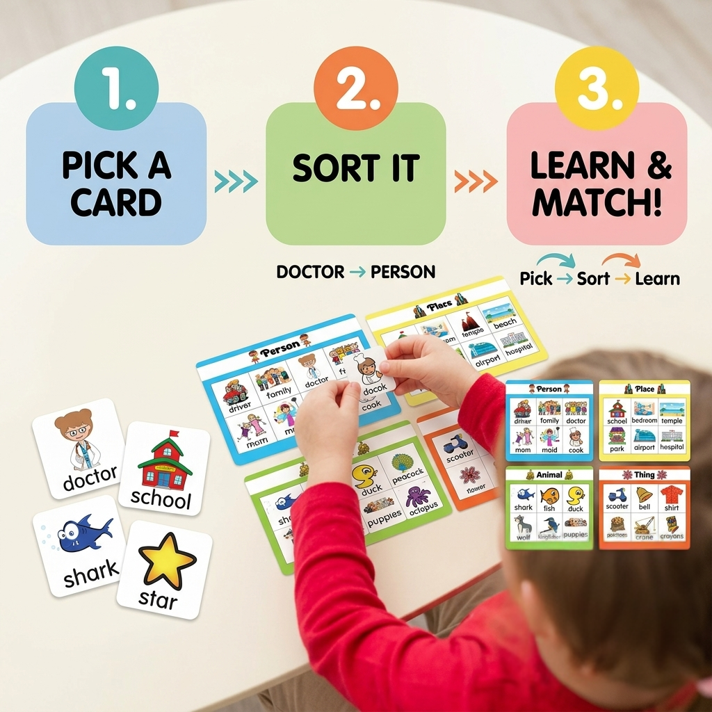 Noun Sorting Activity – Person, Place, Animal & Thing