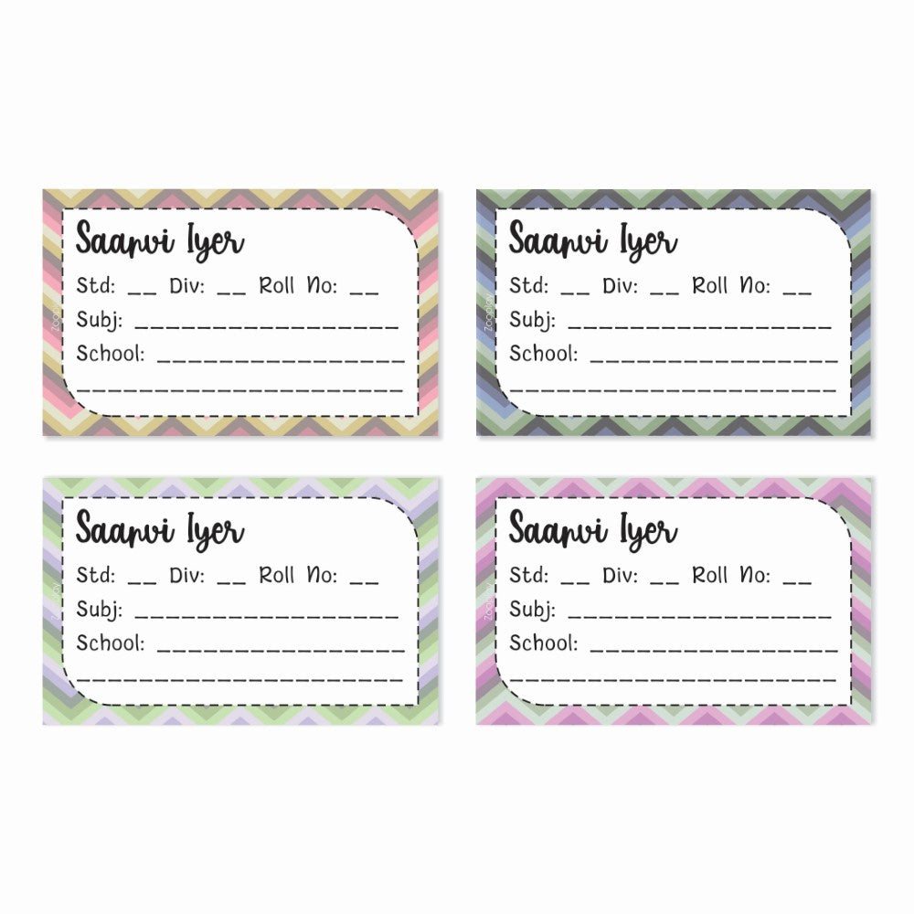 Personalized School Book Labels - Zig Zag Vibes